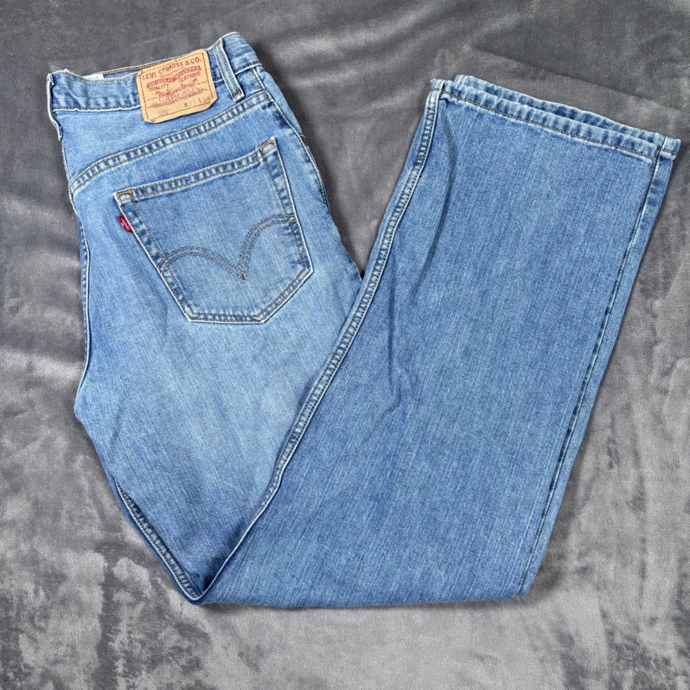 Levis 559 Mens Relaxed Straight Leg Jeans Medium Wash Blue 33x34 005590754